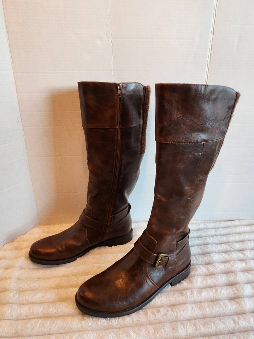 NWOB Baretraps Women Cessa2 Brown Tall Riding Boot Faux Leather Size 10M
